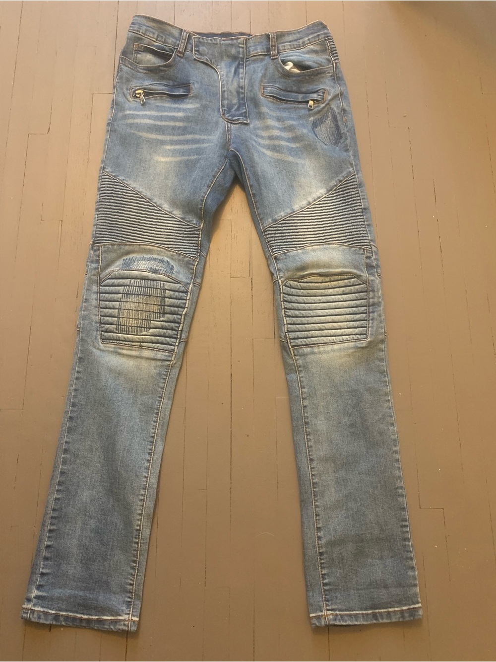 Balmain biker cut distressed jeans(RARE)